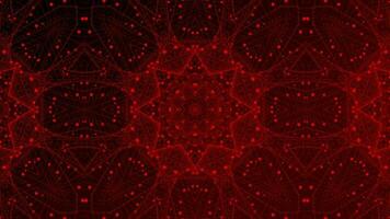 Red abstract kaleidoscope flora pattern background video