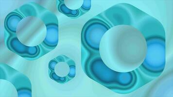 Blue color abstract pattern rotating hexagonal shape background video