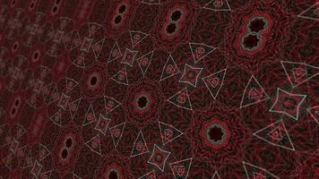 Red abstract kaleidoscope flora pattern background video