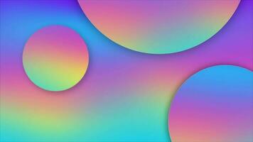 Rainbow color circular element gradient background video