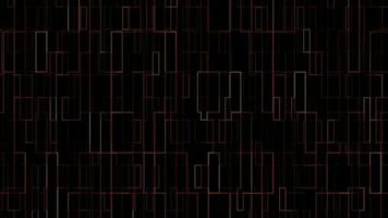 3D abstract digital technology animated red orange on black background. video