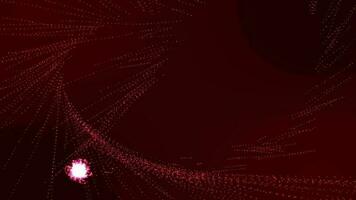 3d abstrakt digital teknologi animerad röd hjärta form på en röd lutning bakgrund video