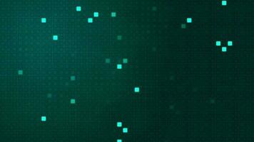 3D abstract digital technology animated green light particles on green gradient background. video