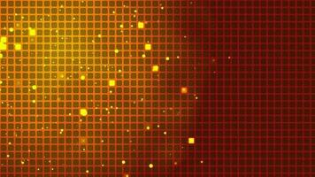 3D abstract digital technology animated orange light particles on orange gradient background. video