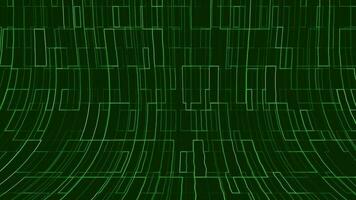 3d abstrato digital tecnologia verde animação em verde fundo. video