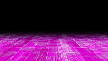 3d astratto digitale tecnologia animato rosa leggero particelle su nero sfondo. video