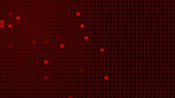 3D abstract digital technology animated red light particles on red gradient background. video