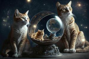 evil cats dominating the world illustration photo