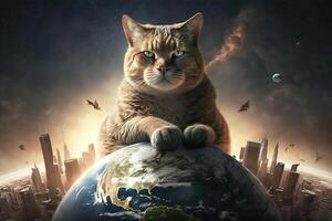 gatos decisión el mundo ilustración generativo ai foto