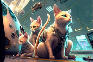 cats of the future illustration photo