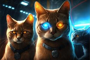 cats of the future illustration photo