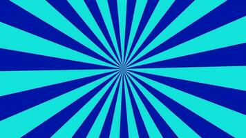 Blue rays rotating animation radial abstract background video