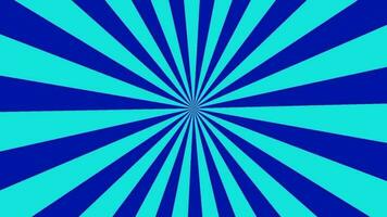 Blue rays rotating animation radial abstract background video