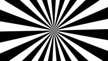 Black and white rays rotating animation radial background video