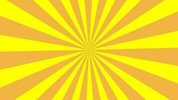 Yellow and orange rays rotating animation radial background video