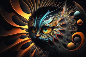 cat Animal mandala fractal illustration photo