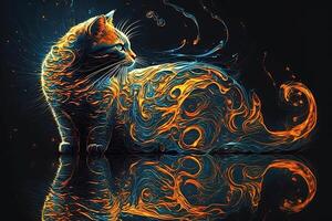 cat Animal mandala fractal illustration photo