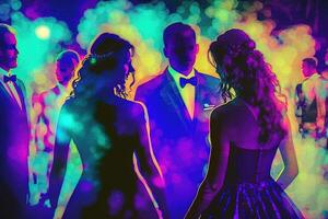 Prom party grand ball in America abstract illustration photo