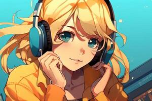 Beautiful colombian anime manga girl illustration photo