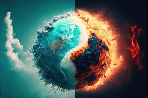 fighting against climate change abstract concept illustration photo