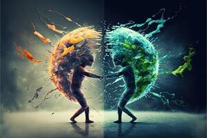 fighting against climate change abstract concept illustration photo