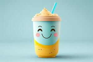 cute smiling smoothie cup illustration photo