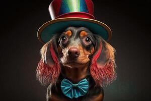 perro tejonero perro circo animal ilustración generativo ai foto