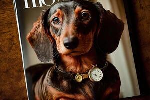 Dachshund dog of the year front cover of a very popular magazine illustration photo