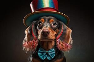 perro tejonero perro circo animal ilustración generativo ai foto