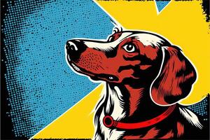 linda perro tejonero perro en vistoso popular Arte ilustración generativo ai foto