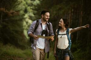 Couple spending time outdoors photo