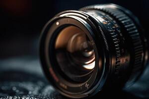 camera lens detail with reflection illustration photo