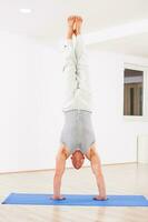 Man doing physical exercises photo