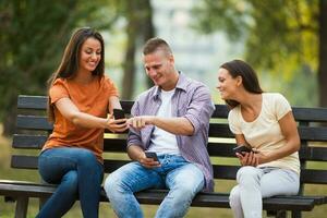 Friends spending time outdoors photo