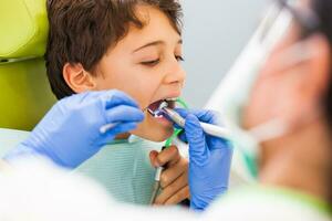 A child at the dentist photo