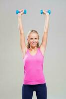 A woman doing exercises photo