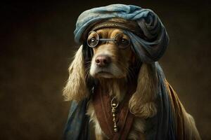 dog as alladin character illustration photo