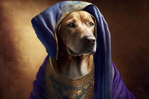 dog as alladin character illustration photo