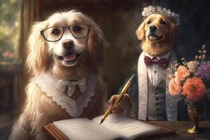 Dog Wedding illustration photo