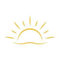 un medio sol está poniendo el concepto de puesta de sol de vector de icono hacia abajo para diseño gráfico, logotipo, sitio web, medios sociales, aplicación móvil, ilustración de interfaz de usuario