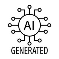 Artificial intelligence generated icon vector AI sign for graphic design, logo, website, social media, mobile app, UI illustration.