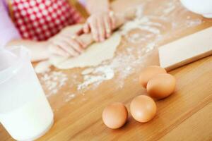 A young girl cooking photo