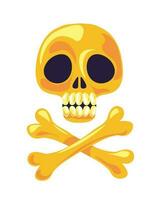 Pirate sign, skull crossed bones death or danger vector