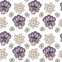 Blooming flora, paisley print, flowers flourishing vector