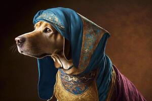 dog as alladin character illustration photo