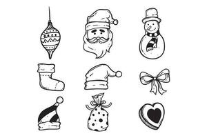 doodle cute christmas elements collection vector