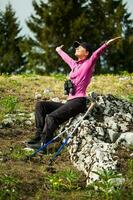 A woman hiking photo