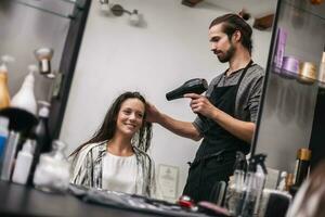 A woman at a hair salon photo