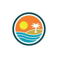 verano playa naturaleza creativo logo diseño vector