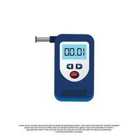 Breath analyzer test machine,Digital alcohol tester . flat vector illustration.